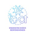 Enhancing shock responsiveness blue gradient concept icon