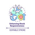 Enhancing shock responsiveness concept icon