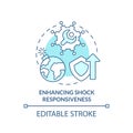 Enhancing shock responsiveness turquoise concept icon