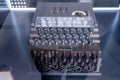 Enigma Machine, Used to decode enemy messages during WWII, Bletchley Park, Milton Keynes, Britain. Poland, Warsaw - July Royalty Free Stock Photo