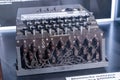 Enigma Machine, Used to decode enemy messages during WWII, Bletchley Park, Milton Keynes, Britain. Poland, Warsaw - July Royalty Free Stock Photo