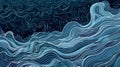 Enigmatic Abstract Blue Lines and Waves Background Royalty Free Stock Photo