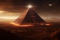 Enigmatic alien stone pyramid. Generate Ai Royalty Free Stock Photo