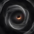 An enigmatic black hole, swallowing light and distorting the fabric of space around it