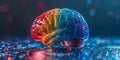 Enigmatic brain puzzle with multicolored pieces and dynamic neural connections. Concept Brain Teasers, Colorful Puzzles, Neural