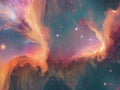 Enigmatic cosmic voyage, deep space colors, space art