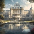 the enigmatic crystal palace: a captivating transparent image of elegance and sophistication
