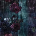 Enigmatic Dark Floral Background with Moody Blooms Royalty Free Stock Photo