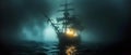 Enigmatic Depths: Final Voyage of a Ghostly Galleon. Concept Mysterious Shipwreck, Haunting Oceanic