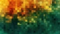 Enigmatic Elegance: Abstract Rectangular Mosaic with Dark Green to Gold Color Gradient