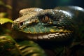 Enigmatic Encounter: Majestic Green Anaconda in Rainforests Embrace