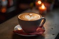 Enigmatic Essence of Latte Art Amidst Romantic Mist AI Generated