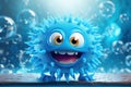 Enigmatic Fantasy blue virus. Generate Ai