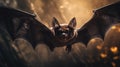 The Enigmatic Flight Of The Bat: Exploring Dark Crimson And Playful Imagery