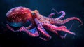 Enigmatic giant squid in deep ocean, ghostly tentacles, inspired by paul nicklen and paul souders Royalty Free Stock Photo