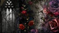 Enigmatic Gothic Roses and Iron Gate Wallpaper