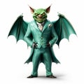 The Enigmatic Green Villain: A Fantastical Dracopunk Cartoon Character