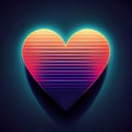 The enigmatic illumination. A neon neart, ablaze with vivid colors and enchanting patterns, conveying love's