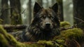 Enigmatic Majesty: The Lone Wolf in the Forest Royalty Free Stock Photo