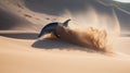 Dolphins Amidst the Desert Sands. Generative AI