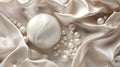 Enigmatic pearl whispers on silk and foil canvas