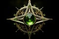 Enigmatic Peridot chaos symbol. Generate Ai