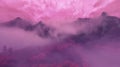 Enigmatic Pink, Magenta, and Purple Fog on Mysterious Surface