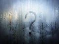 Enigmatic Question Mark Afloat in a Misty Windowpane A Long Exposure Exploration of Atmospheric Condensation and Visual