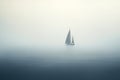 Enigmatic Schooner: Lost in Fog\'s Embrace.