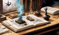 Enigmatic Smoke Over Arcane Tomes