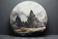 Enigmatic Solitude: The Astonishing Beauty of a Single Round Rock against a Gray Backdrop