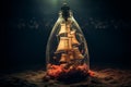 Enigmatic tale message in a bottle adrift at sea, bearing hopes and dreams on ocean currents