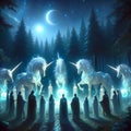 Enigmatic Unicorn Ceremony: AI-Generated Mystic Assembly