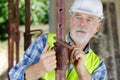 Enior foreman at construction site Royalty Free Stock Photo