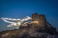 Enisala citadel at night