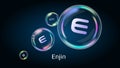 Enjin ENJ token symbol in soap bubble. Royalty Free Stock Photo