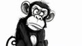 Cheeky Chimp: Playful Hand-Drawn Monkey Doodle Royalty Free Stock Photo