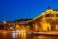 Long exposure Baku city lights evening view2