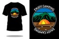 Enjoy camping retro vintage t shirt design Royalty Free Stock Photo