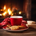 enjoy Christmas party with cup of tea generated by AI tool