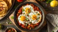 Enjoy a classic Mexican breakfast of huevos rancheros , Ai Generated