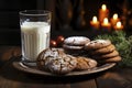 Enjoy a cozy snack with gingerbread cookies and a glass of milk, perfect for a comforting moment