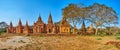 Panorama of Bagan landmarks, Myanmar Royalty Free Stock Photo