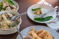 Enjoy eat with Vietnamese Meatball Wraps (Nam-Neung) Royalty Free Stock Photo