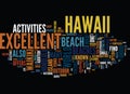 Enjoy Excellent Beaches In Hawaii Word Cloud Concept