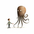 Octopus Art By Jon Klassen With Snicker Emoji