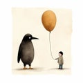 Penguin Art By Jon Klassen With Snicker Emoji