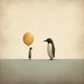 Penguin Art By Jon Klassen With Snicker Emoji