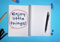Enjoy the little things word Royalty Free Stock Photo