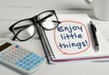 Enjoy the little things word Royalty Free Stock Photo